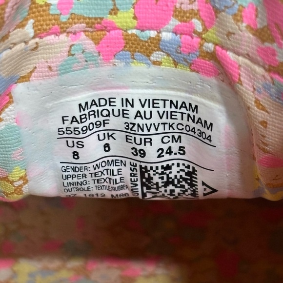 Converse Cream and Pink Low-Top Sneakers Size 8 Women’s - Picture 7 of 11